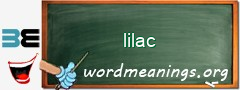 WordMeaning blackboard for lilac